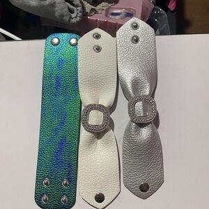 Paparazzi Green and Silver Bracelet Set